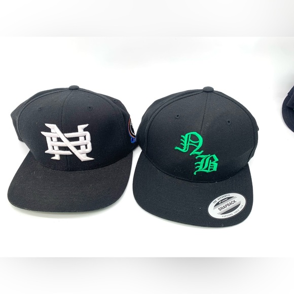 Other - Never Basics Set of 2 Hats Black and Green Baseball Caps